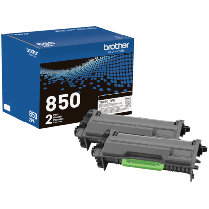 Brother TN850 Black Genuine OEM Toner Cartridge 2 Pack - 8,000 pages