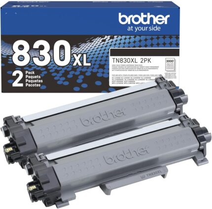 Brother TN830XL Black Genuine OEM Toner Cartridge 2 Pack- 3,000 pages